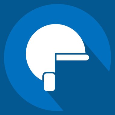 Simge Miğferi. Buz pateni sembolüyle ilgili. Uzun gölge tarzı. Basit tasarım çizimi