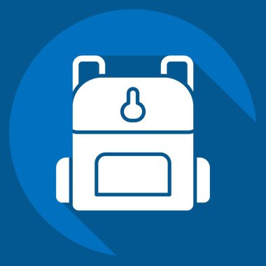 Simge Sırt Çantası. Buz pateni sembolüyle ilgili. Uzun gölge tarzı. Basit tasarım çizimi