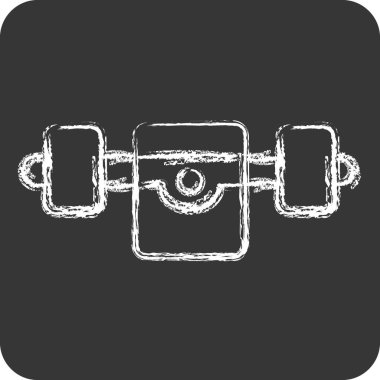 Simge Pateni Traktörü. Buz pateni sembolüyle ilgili. Tebeşir stili. Basit tasarım çizimi