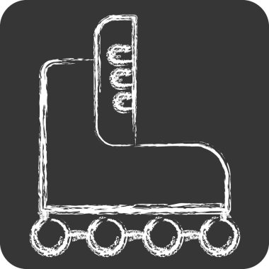 Simge Pateni. Buz pateni sembolüyle ilgili. Tebeşir stili. Basit tasarım çizimi