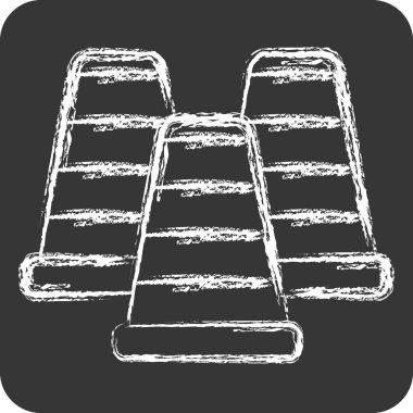 Simge konileri. Buz pateni sembolüyle ilgili. Tebeşir stili. Basit tasarım çizimi