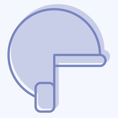 Simge Miğferi. Buz pateni sembolüyle ilgili. İki ton stili. Basit tasarım çizimi