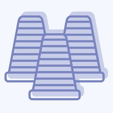 Simge konileri. Buz pateni sembolüyle ilgili. İki ton stili. Basit tasarım çizimi