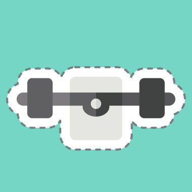 Çıkartma çizgisi paten kamyonunu kesti. Buz pateni sembolüyle ilgili. Basit tasarım çizimi