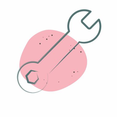 Simge anahtarı. Buz pateni sembolüyle ilgili. Renkli Leke Biçimi. Basit tasarım çizimi