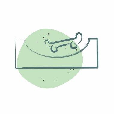 Simge rampası. Buz pateni sembolüyle ilgili. Renkli Leke Biçimi. Basit tasarım çizimi