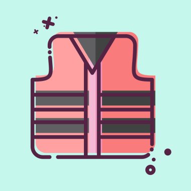 Simge yeleği. Buz pateni sembolüyle ilgili. MBE tarzı. Basit tasarım çizimi