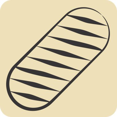 Simge Griptape. Buz pateni sembolüyle ilgili. El çizimi tarzı. Basit tasarım çizimi