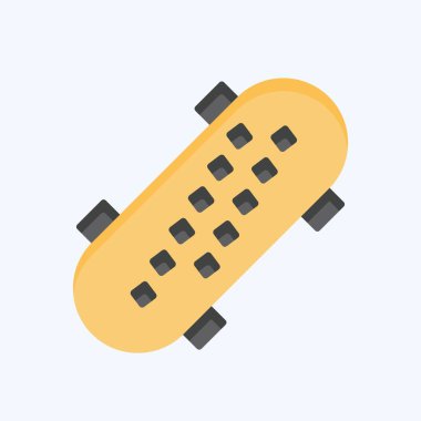 Buz pateni sembolüyle ilgili ikon kaykayı 2. Düz stil. Basit tasarım çizimi