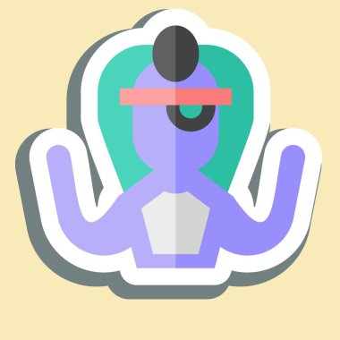 Çıkartmalı mumya. Cadılar Bayramı sembolüyle ilgili. Basit tasarım çizimi