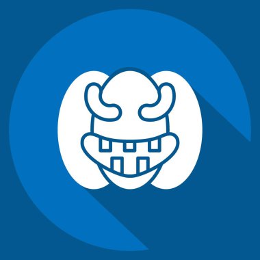 İkon Balkabağı. Cadılar Bayramı sembolüyle ilgili. Uzun gölge tarzı. Basit tasarım çizimi