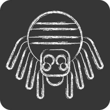 Simge Örümcek. Cadılar Bayramı sembolüyle ilgili. Tebeşir stili. Basit tasarım çizimi