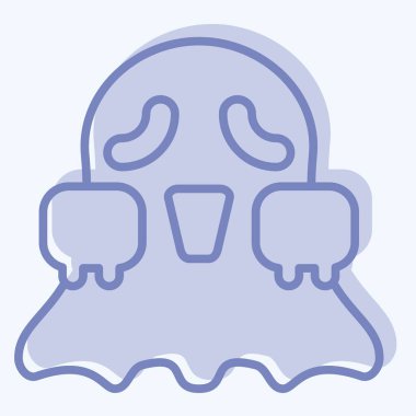 Simge Ruhu. Cadılar Bayramı sembolüyle ilgili. İki ton stili. Basit tasarım çizimi