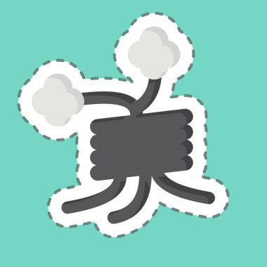 Çıkartma çizgisi Ölü Ağaç 'ı kesti. Cadılar Bayramı sembolüyle ilgili. Basit tasarım çizimi