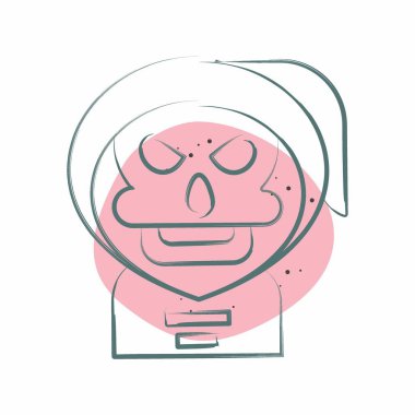 Icon Reaper. Cadılar Bayramı sembolüyle ilgili. Renkli Leke Biçimi. Basit tasarım çizimi