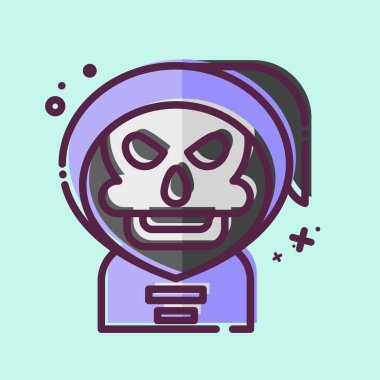 Icon Reaper. Cadılar Bayramı sembolüyle ilgili. MBE tarzı. Basit tasarım çizimi