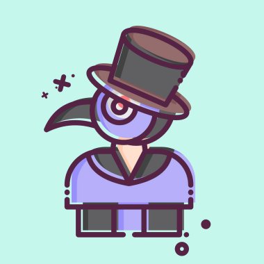 İkon Vebası. Cadılar Bayramı sembolüyle ilgili. MBE tarzı. Basit tasarım çizimi