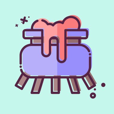 Simge Kazanı. Cadılar Bayramı sembolüyle ilgili. MBE tarzı. Basit tasarım çizimi