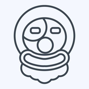 İkon Palyaço. Cadılar Bayramı sembolüyle ilgili. Sıra tarzı. Basit tasarım çizimi