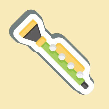 Çıkartmalı Clarnet. Geçit töreni sembolüyle ilgili. Basit tasarım çizimi