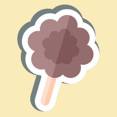 Çıkartmalı Pamuk Şeker. Geçit töreni sembolüyle ilgili. Basit tasarım çizimi