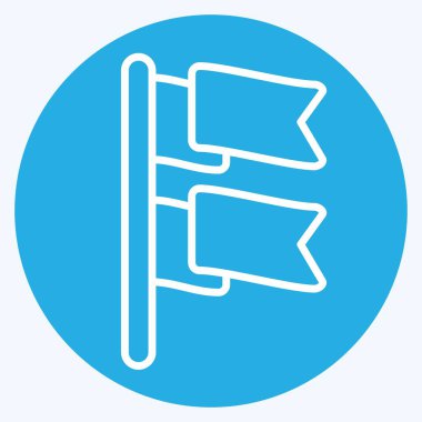 Simge Bayrakları. Geçit töreni sembolüyle ilgili. Mavi gözlü. Basit tasarım çizimi