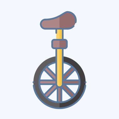 Simge Tek Bisiklet. Geçit töreni sembolüyle ilgili. Karalama stili. Basit tasarım çizimi