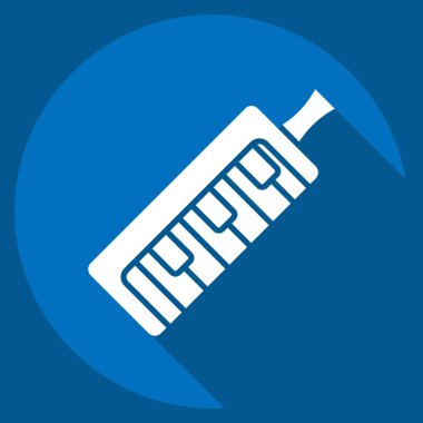 Simge Elektrikli klavye. Geçit töreni sembolüyle ilgili. Uzun gölge tarzı. Basit tasarım çizimi