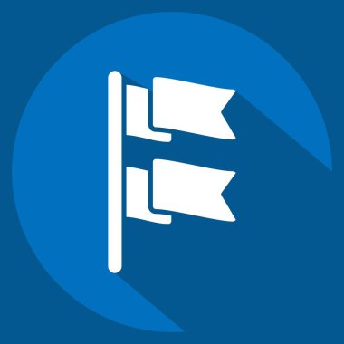 Simge Bayrakları. Geçit töreni sembolüyle ilgili. Uzun gölge tarzı. Basit tasarım çizimi