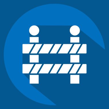 Simge bariyeri. Geçit töreni sembolüyle ilgili. Uzun gölge tarzı. Basit tasarım çizimi