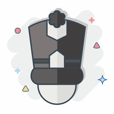 Simge Silindir Şapka. Geçit töreni sembolüyle ilgili. Çizgi roman. Basit tasarım çizimi