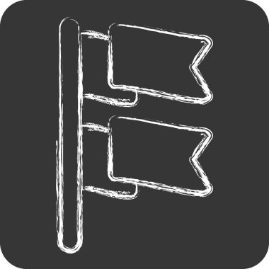 Simge Bayrakları. Geçit töreni sembolüyle ilgili. Tebeşir stili. Basit tasarım çizimi