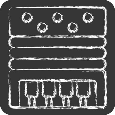Simge Akordiyonu. Geçit töreni sembolüyle ilgili. Tebeşir stili. Basit tasarım çizimi