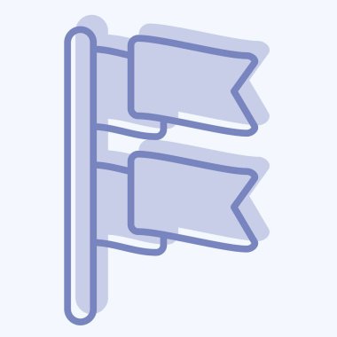 Simge Bayrakları. Geçit töreni sembolüyle ilgili. İki ton stili. Basit tasarım çizimi