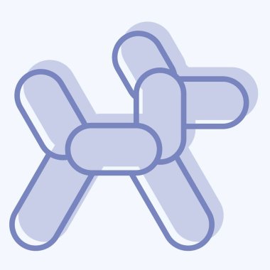 Simge Balon Köpeği. Geçit töreni sembolüyle ilgili. İki ton stili. Basit tasarım çizimi