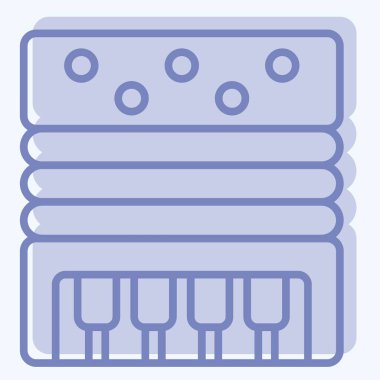 Simge Akordiyonu. Geçit töreni sembolüyle ilgili. İki ton stili. Basit tasarım çizimi