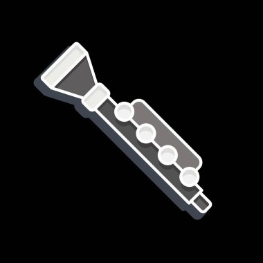 Simge Clarnet. Geçit töreni sembolüyle ilgili. Parlak bir stil. Basit tasarım çizimi