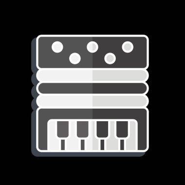 Simge Akordiyonu. Geçit töreni sembolüyle ilgili. Parlak bir stil. Basit tasarım çizimi