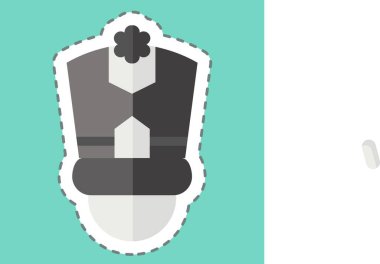 Çıkartma çizgisi silindir şapkayı kesti. Geçit töreni sembolüyle ilgili. Basit tasarım çizimi