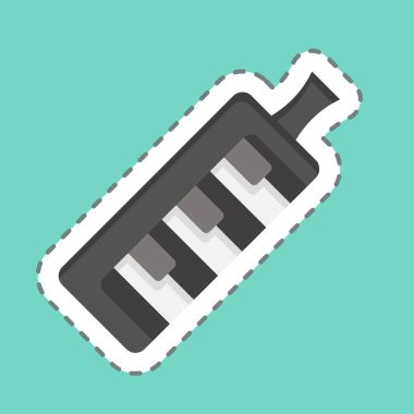 Çıkartma hattı elektrik klavyesini kesti. Geçit töreni sembolüyle ilgili. Basit tasarım çizimi