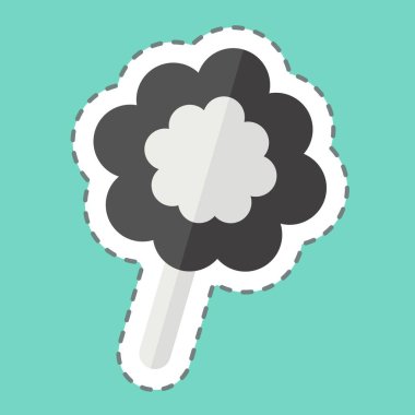 Çıkartma çizgisi Cotton Candy 'yi kesti. Geçit töreni sembolüyle ilgili. Basit tasarım çizimi