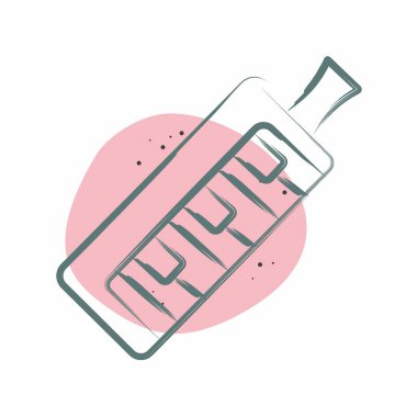 Simge Elektrikli klavye. Geçit töreni sembolüyle ilgili. Renkli Leke Biçimi. Basit tasarım çizimi