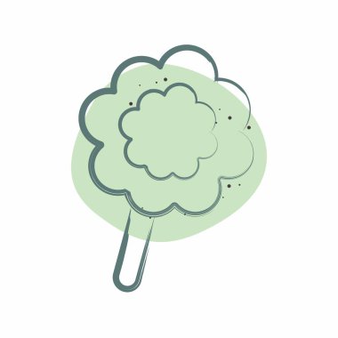 Icon Pamuk Şeker. Geçit töreni sembolüyle ilgili. Renkli Leke Biçimi. Basit tasarım çizimi