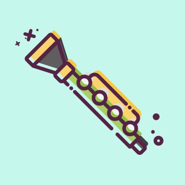 Simge Clarnet. Geçit töreni sembolüyle ilgili. MBE tarzı. Basit tasarım çizimi