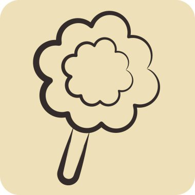 Icon Pamuk Şeker. Geçit töreni sembolüyle ilgili. El çizimi tarzı. Basit tasarım çizimi