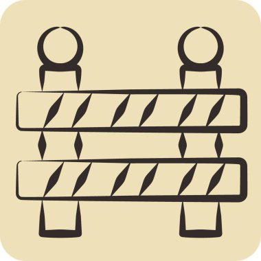 Simge bariyeri. Geçit töreni sembolüyle ilgili. El çizimi tarzı. Basit tasarım çizimi