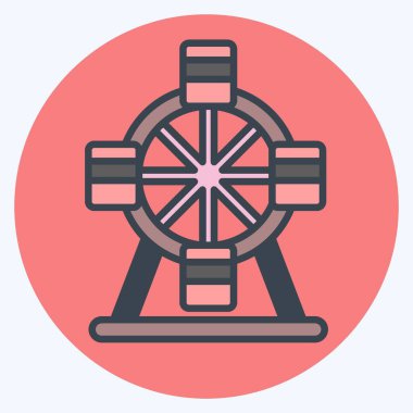 İkon Verris Tekerleği. Geçit töreni sembolüyle ilgili. renk arkadaşı stili. Basit tasarım çizimi