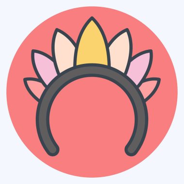 İkon saç bandı. Geçit töreni sembolüyle ilgili. renk arkadaşı stili. Basit tasarım çizimi