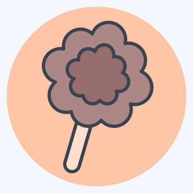 Icon Pamuk Şeker. Geçit töreni sembolüyle ilgili. renk arkadaşı stili. Basit tasarım çizimi