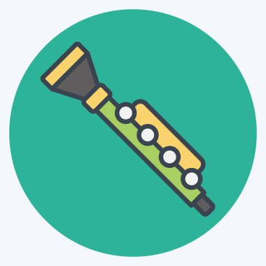 Simge Clarnet. Geçit töreni sembolüyle ilgili. renk arkadaşı stili. Basit tasarım çizimi